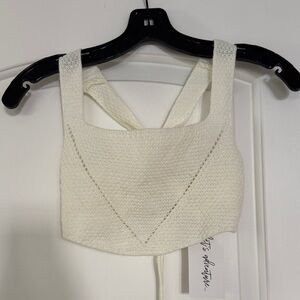 BRAND NEW WITH TAGS 12th Tribe Cream Knit Top